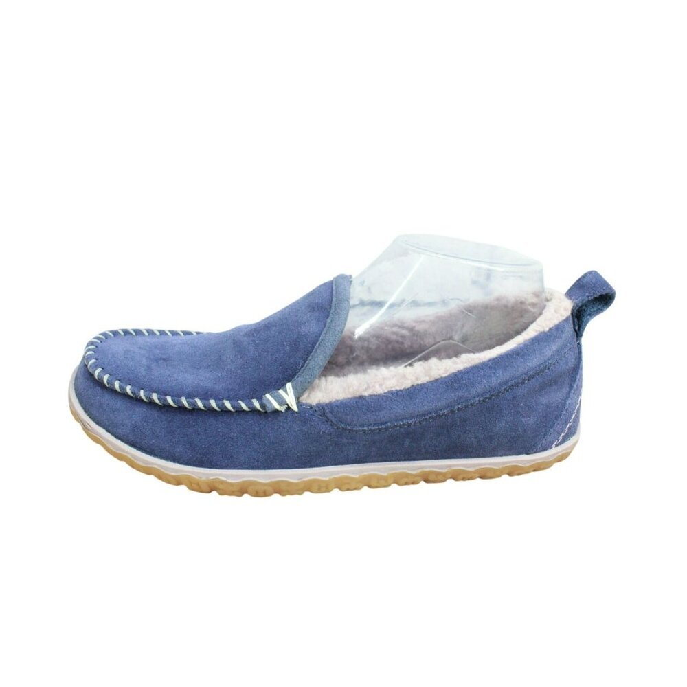 LL Bean Purple Suede Slip-On Fleece Lined Mountain Moccasin Slippers Size 8 M